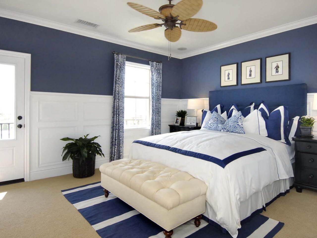 Underbart blått sovrum