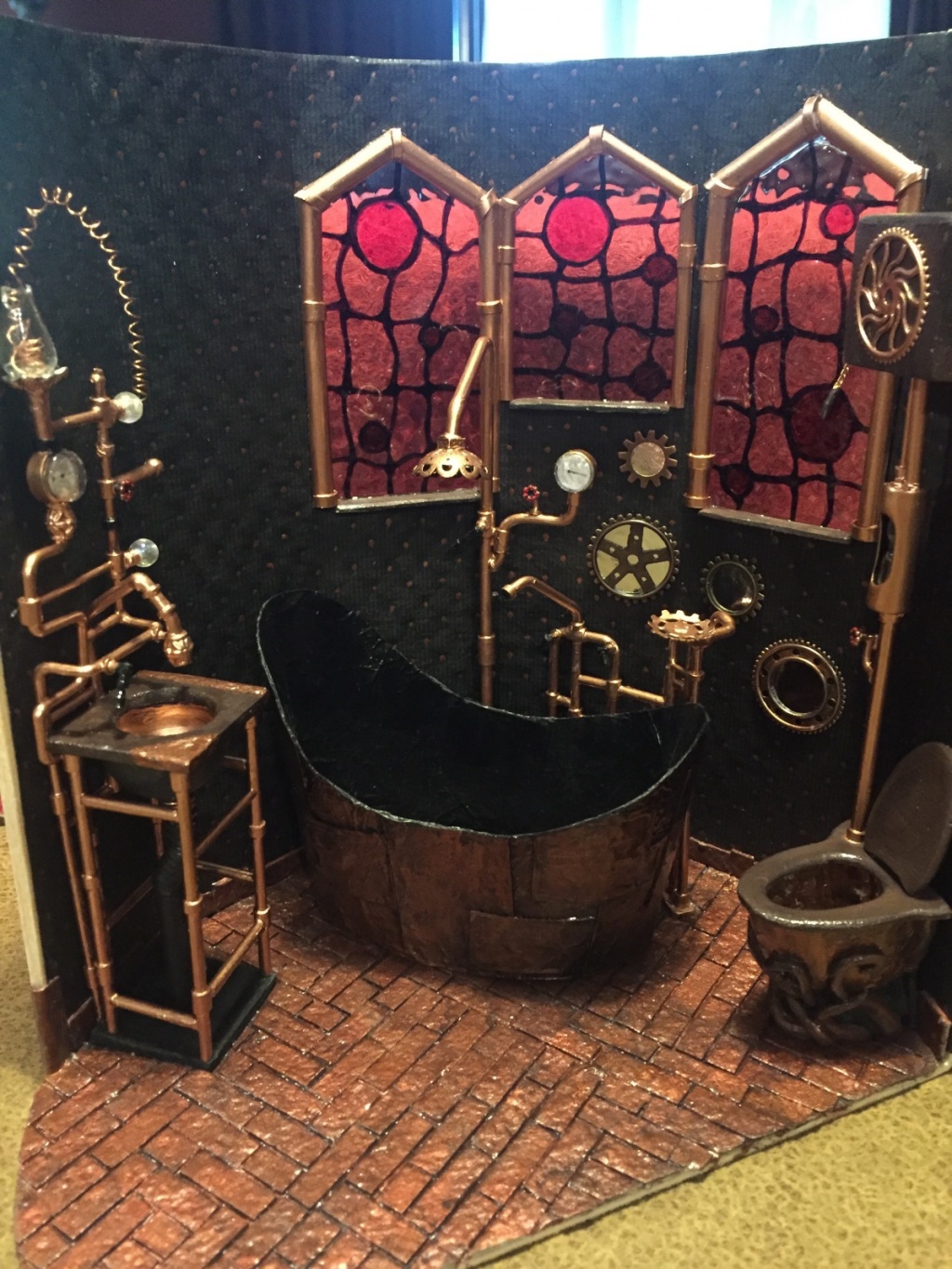 Konstigt steampunk badrum