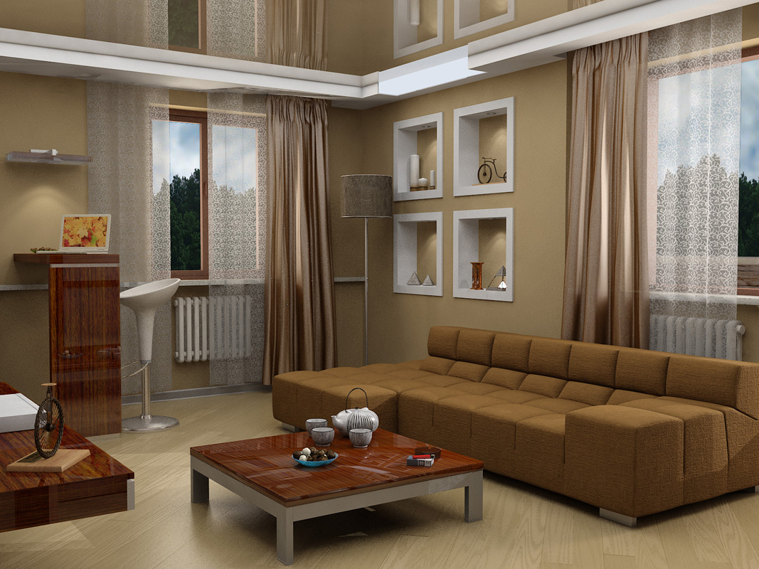 Smart brun soffa vardagsrum