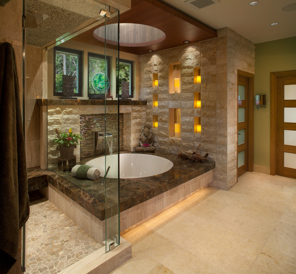 Orientaliskt spa-badrum