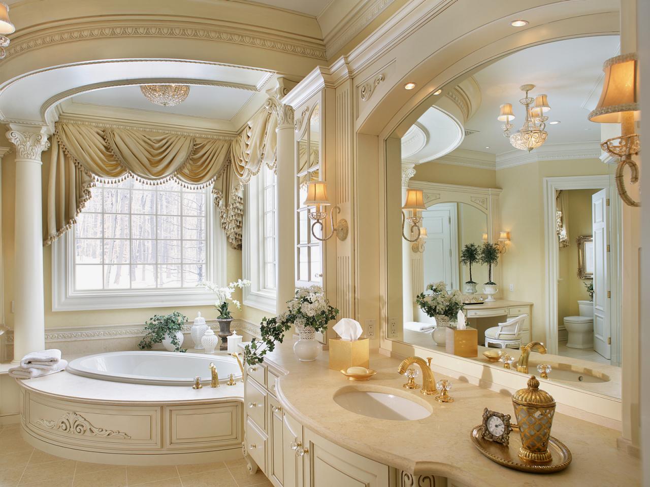 Romantiskt badrum i guld