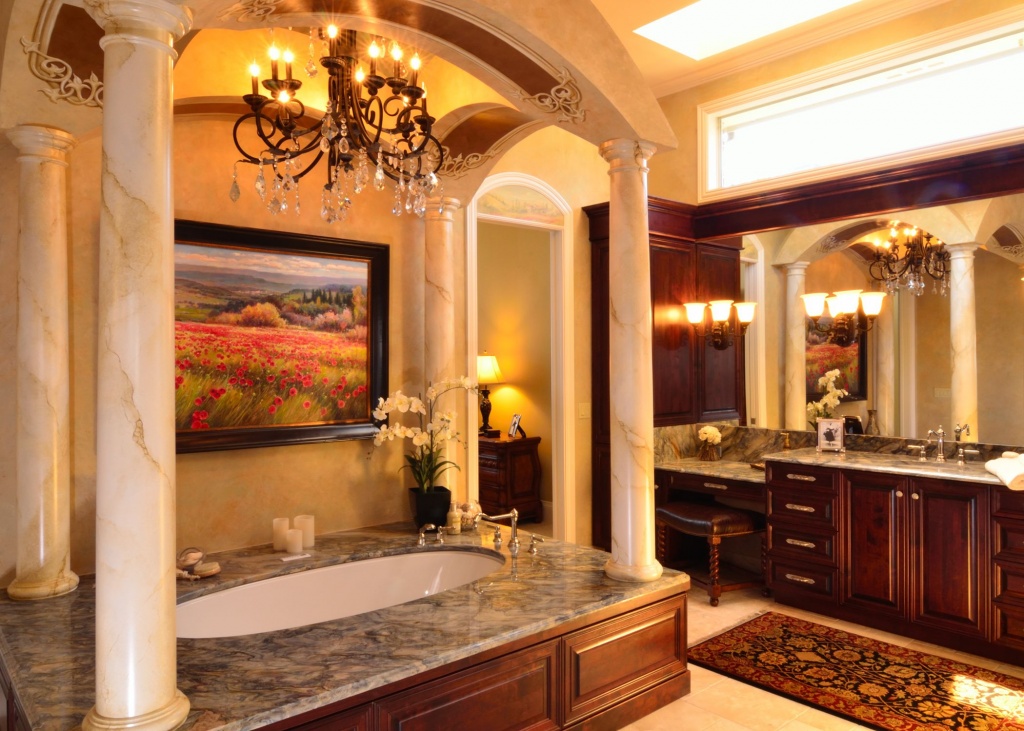 Lyxigt romantiskt badrum