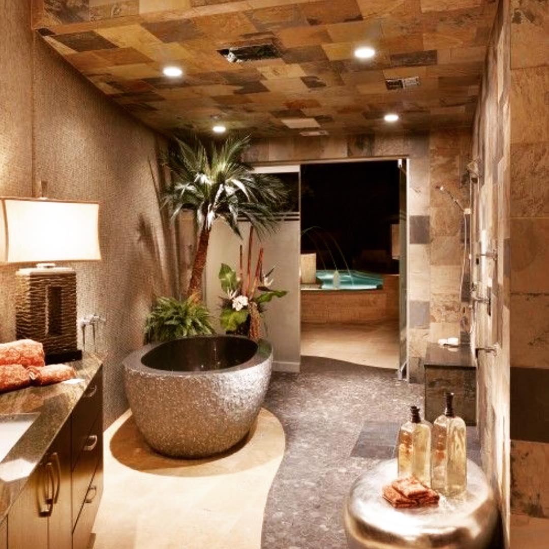 Naturligt spa-badrum