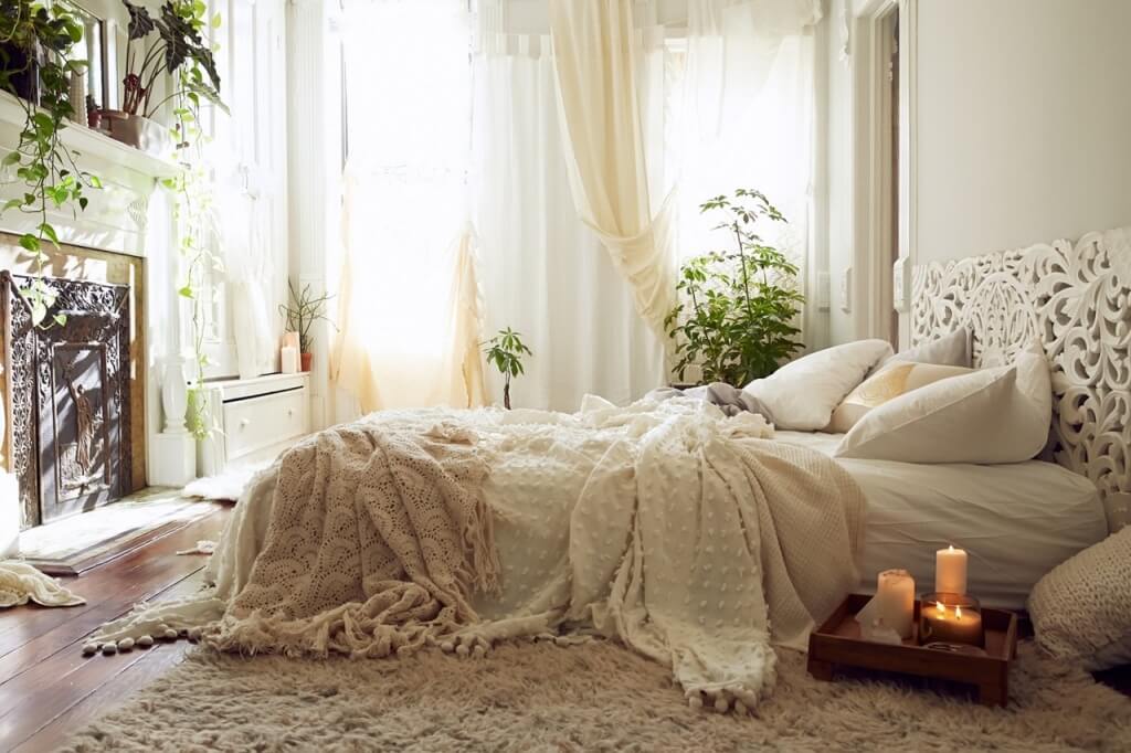 Bekvämt romantiskt sovrum