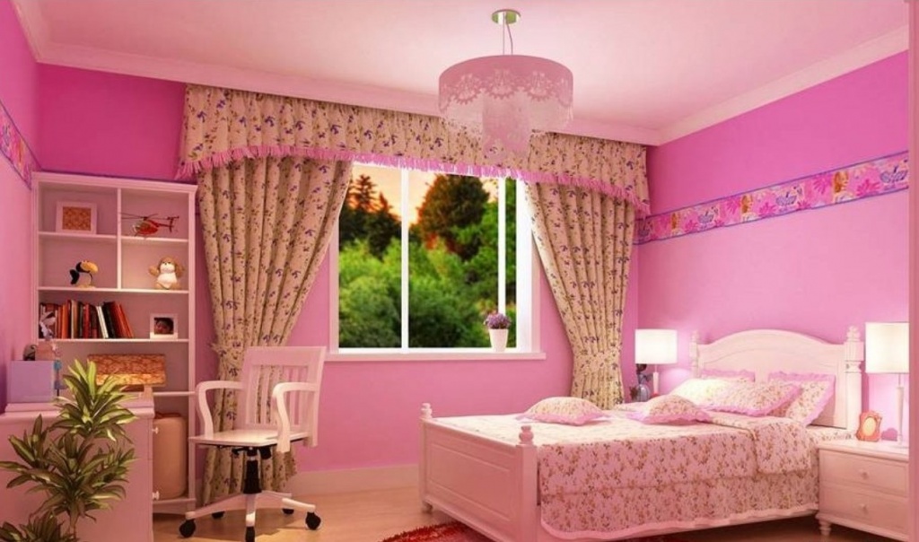 Trevligt rosa sovrum