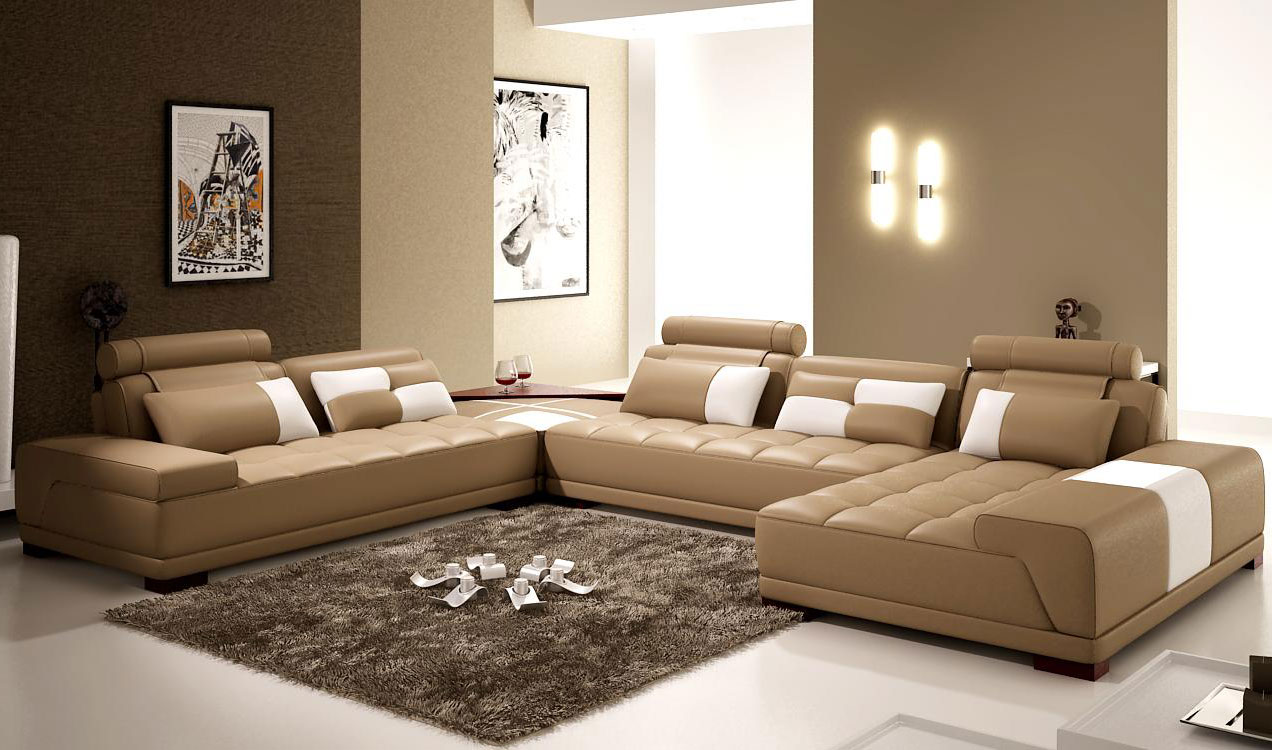 Uppfriskad total brun soffa vardagsrum 