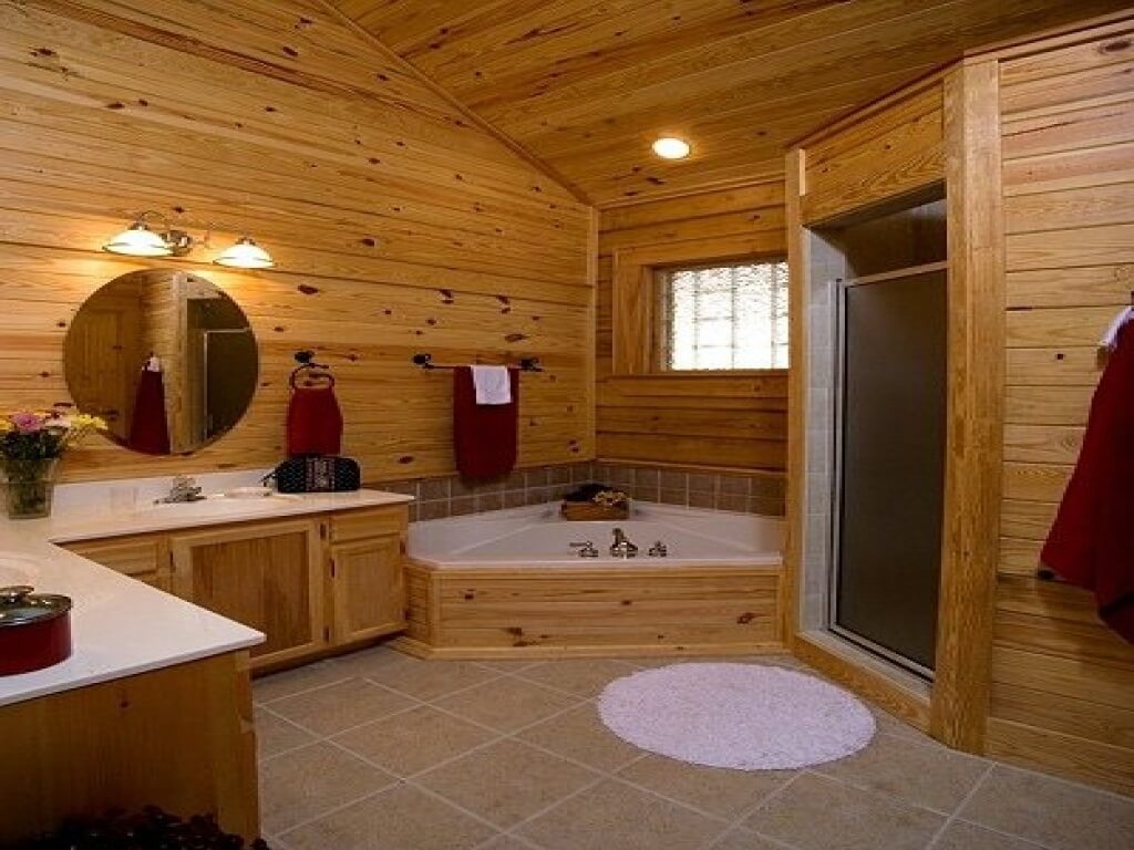 Underbart badrum i stugan