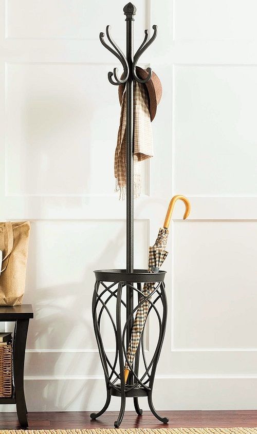 Metal Hall Tree Paraply Stand Coat Rack Home Entryway Storage.
