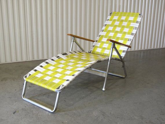 1960-talet Webbed Lawn Chair Folding Beach Chair Lounge |  Etsy.