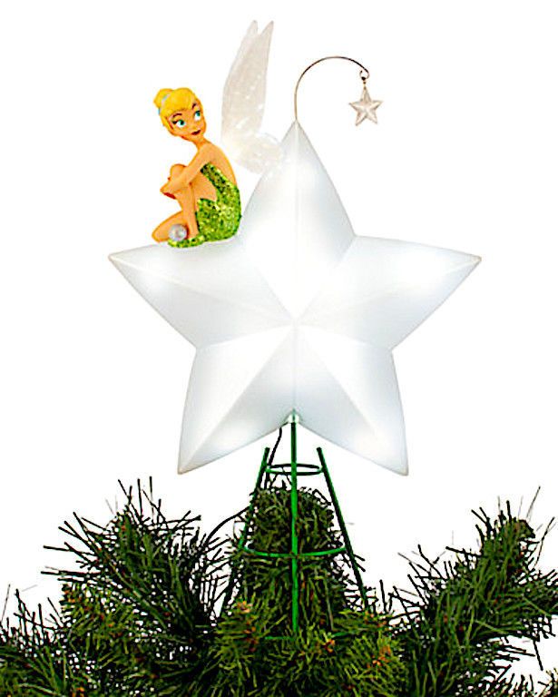 Disney Tinker Bell Light-Up Tree Star Tree Topper Ny jul.