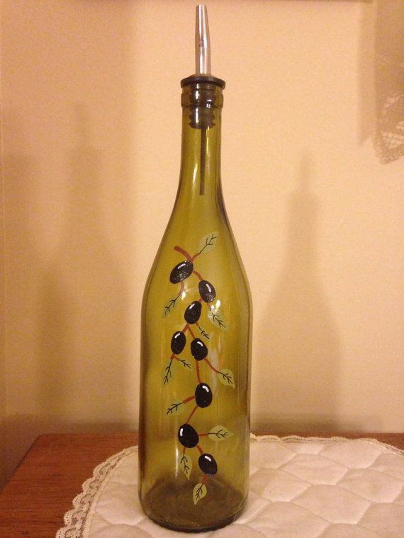 Handmålad dekorativ olivoljedispenser |  Oljedispenser, Olive.