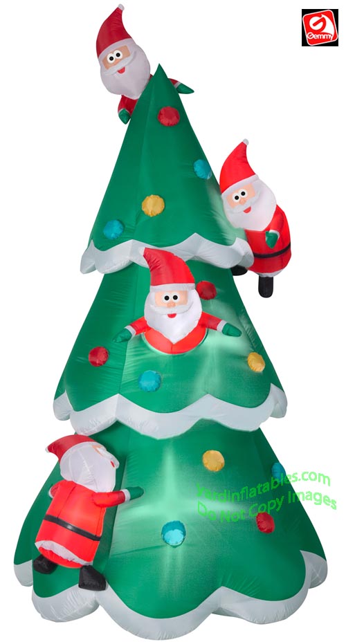 9 'Gemmy Airblown uppblåsbar julgran av många jultomten
