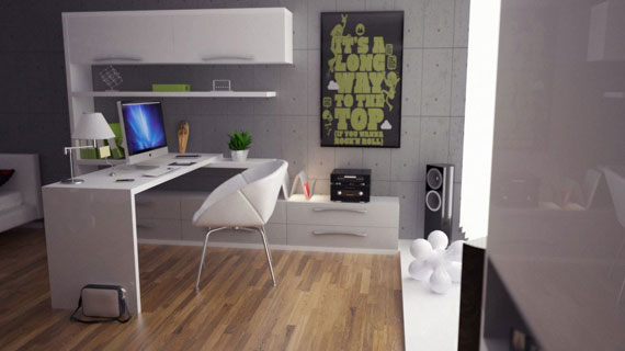 c20 Enkla och eleganta kontorsmöbler med moderna influenser