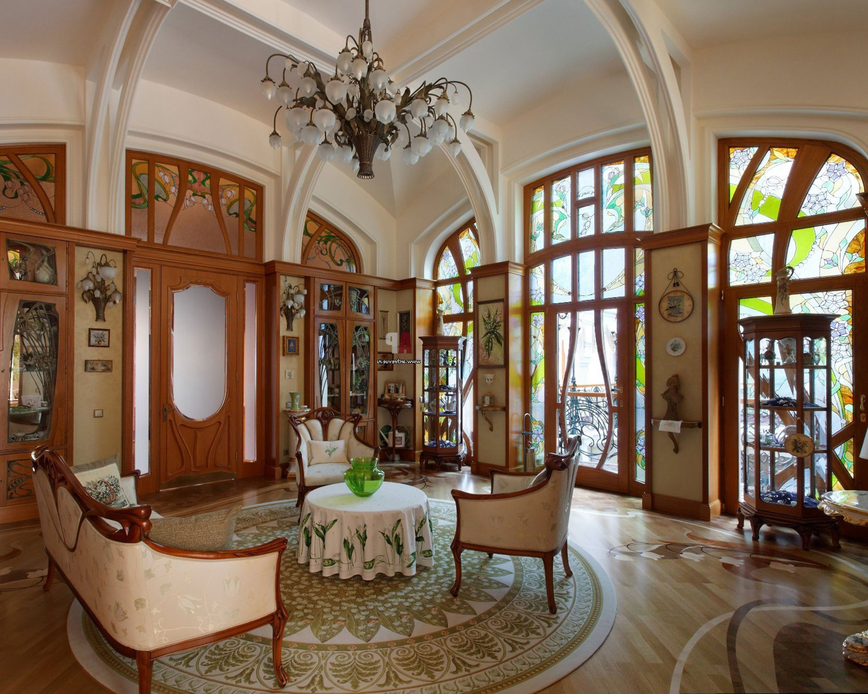 Art Nouveau-interiör-design-med-sin-stil-dekor-och-färger-3 Art Nouveau-interiör design med sin stil, dekor och färger