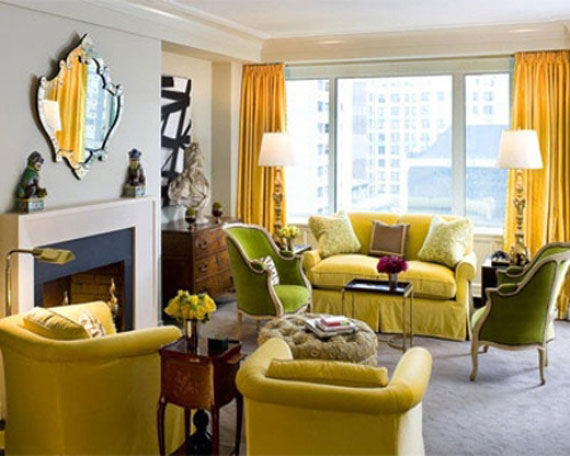 y20 exempel på rum designade och dekorerade med gult