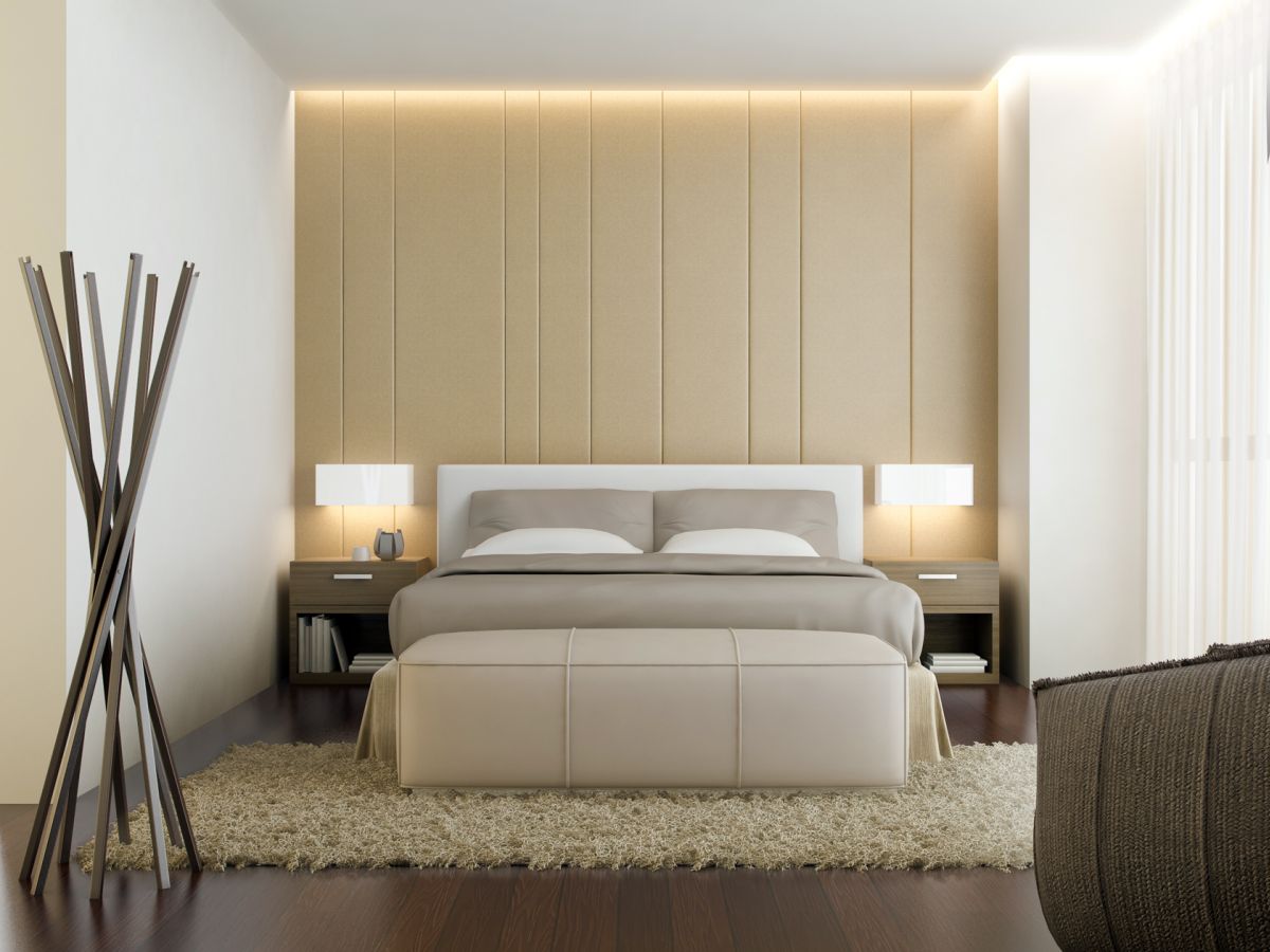 Minimalistiskt elegant sovrum
